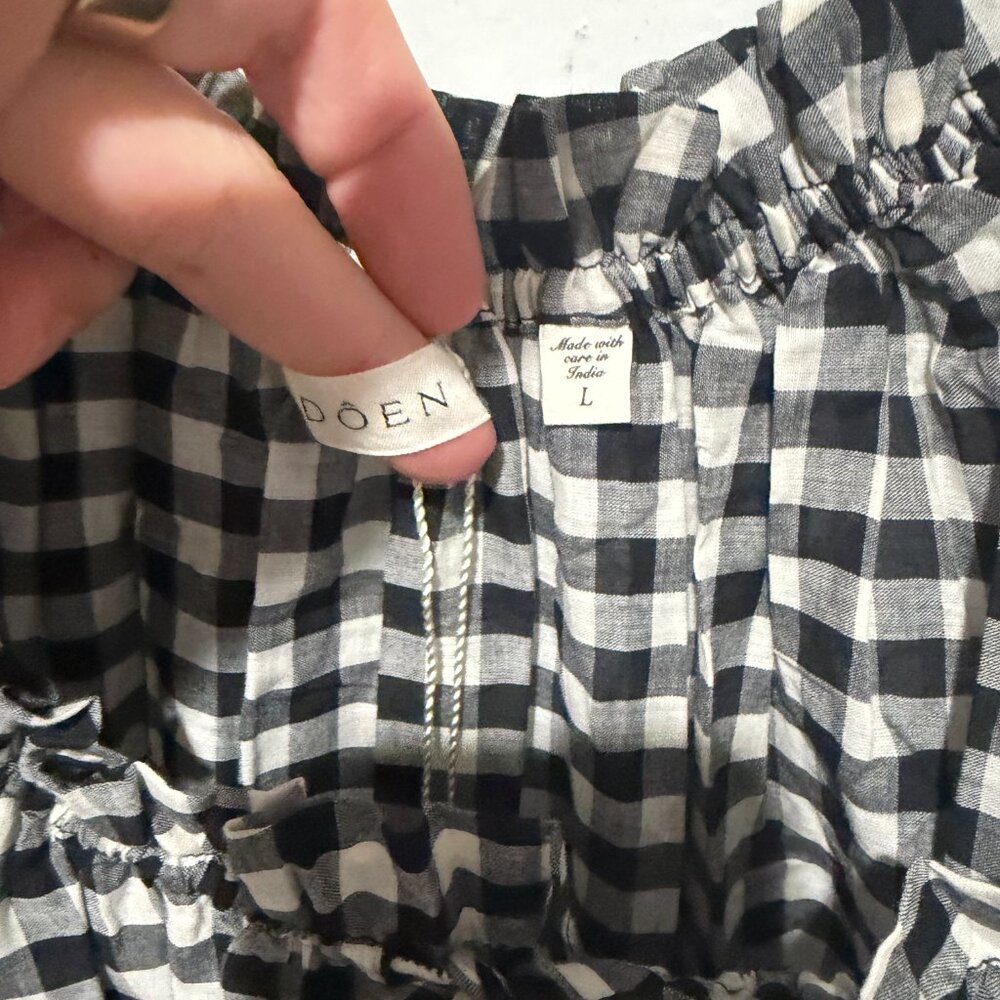 NWT Doen Ischia Classic Gingham Maxi Dress Sz L - Picture 6 of 8